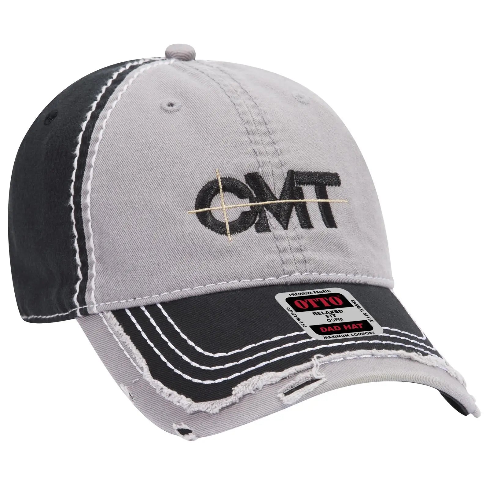 OTTO 149-1091 6 Panel Low Profile Dad Cap - Blk/Gry/Blk - Blk/Gry/Blk / 6 1/2’’ - 7 5/8’’