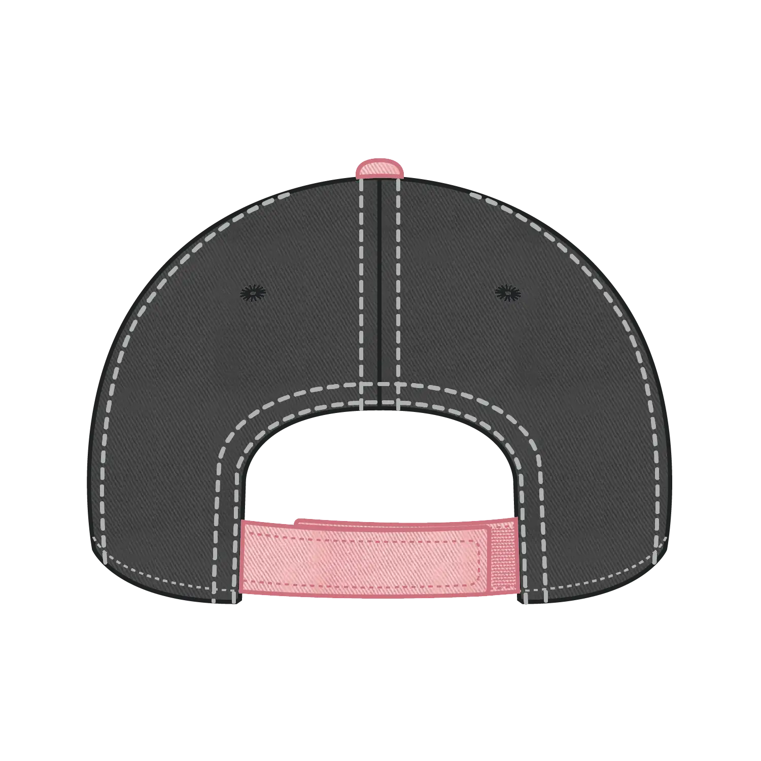 OTTO 149-1091 6 Panel Low Profile Dad Cap - Ch.Gry/Pnk/Ch.Gry - Ch.Gry/Pnk/Ch.Gry / 6 1/2’’ - 7 5/8’’