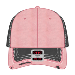 OTTO 149-1091 6 Panel Low Profile Dad Cap - Ch.Gry/Pnk/Ch.Gry - Ch.Gry/Pnk/Ch.Gry / 6 1/2’’ - 7 5/8’’