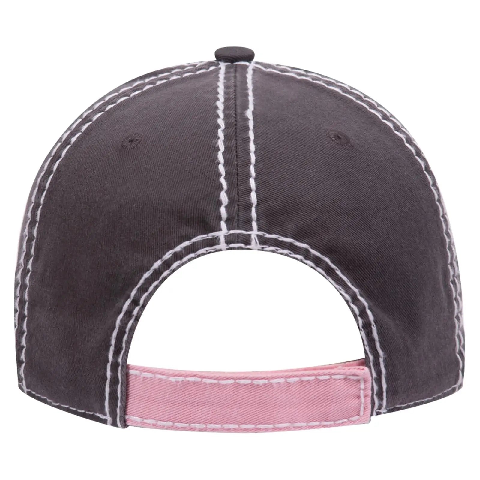 OTTO 149-1091 6 Panel Low Profile Dad Cap - Ch.Gry/Pnk/Ch.Gry - Ch.Gry/Pnk/Ch.Gry / 6 1/2’’ - 7 5/8’’