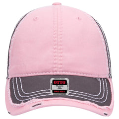 OTTO 149-1091 6 Panel Low Profile Dad Cap - Ch.Gry/Pnk/Ch.Gry - Ch.Gry/Pnk/Ch.Gry / 6 1/2’’ - 7 5/8’’