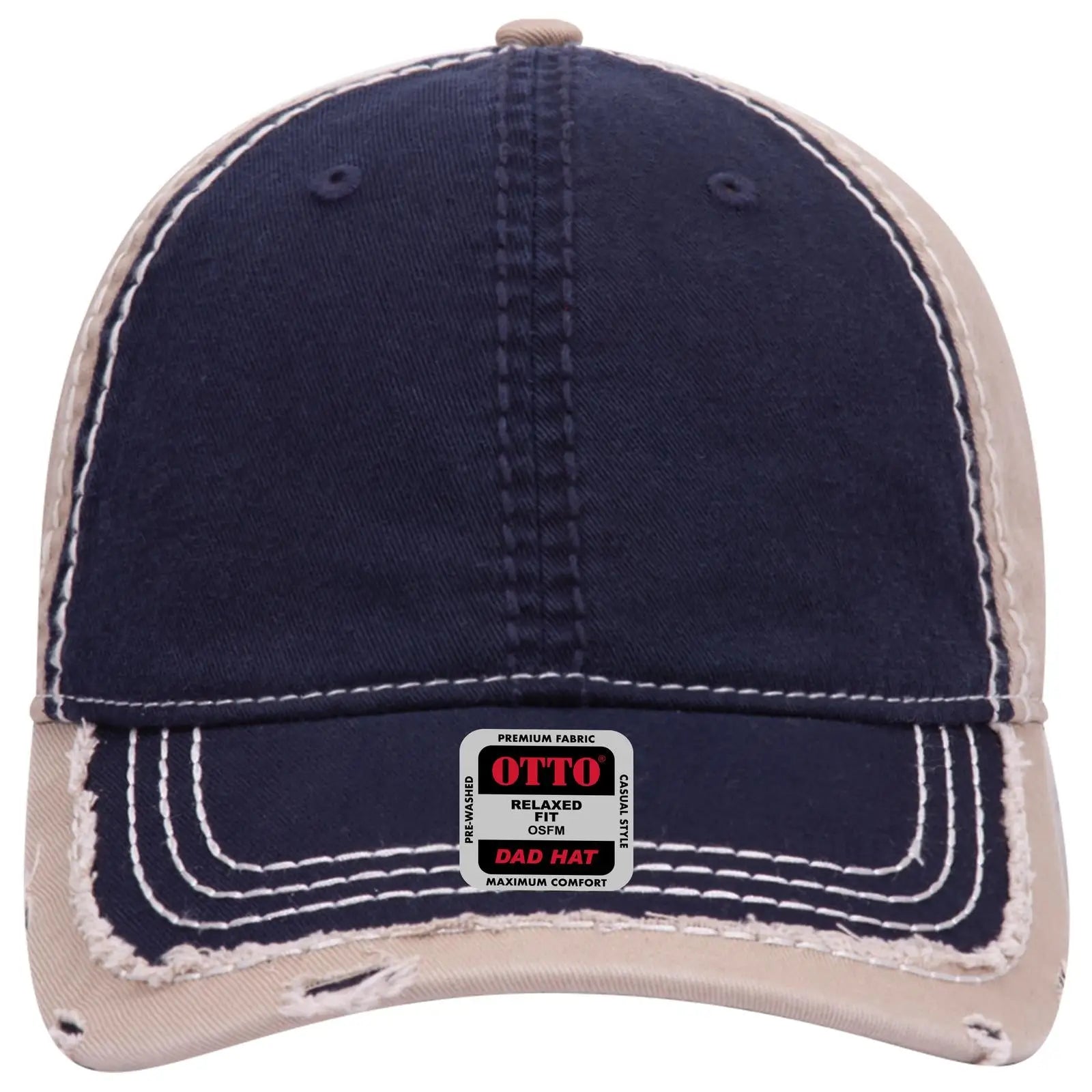 OTTO 149-1091 6 Panel Low Profile Dad Cap - Nvy/Nvy/Kha - Nvy/Nvy/Kha / 6 1/2’’ - 7 5/8’’