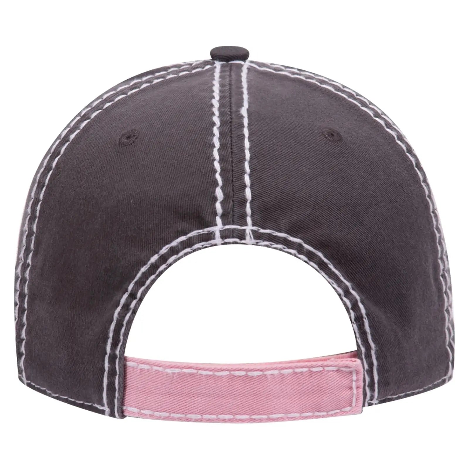 OTTO 149-1091 6 Panel Low Profile Dad Cap - Pnk/Pnk/Ch.Gry - Pnk/Pnk/Ch.Gry / 6 1/2’’ - 7 5/8’’