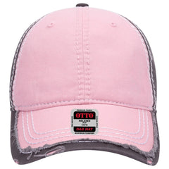 OTTO 149-1091 6 Panel Low Profile Dad Cap - Pnk/Pnk/Ch.Gry - Pnk/Pnk/Ch.Gry / 6 1/2’’ - 7 5/8’’