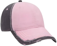 OTTO 149-1091 6 Panel Low Profile Dad Hat - Pnk Pnk Charcoal - Pink Dark Gray / One Size Fits Most
