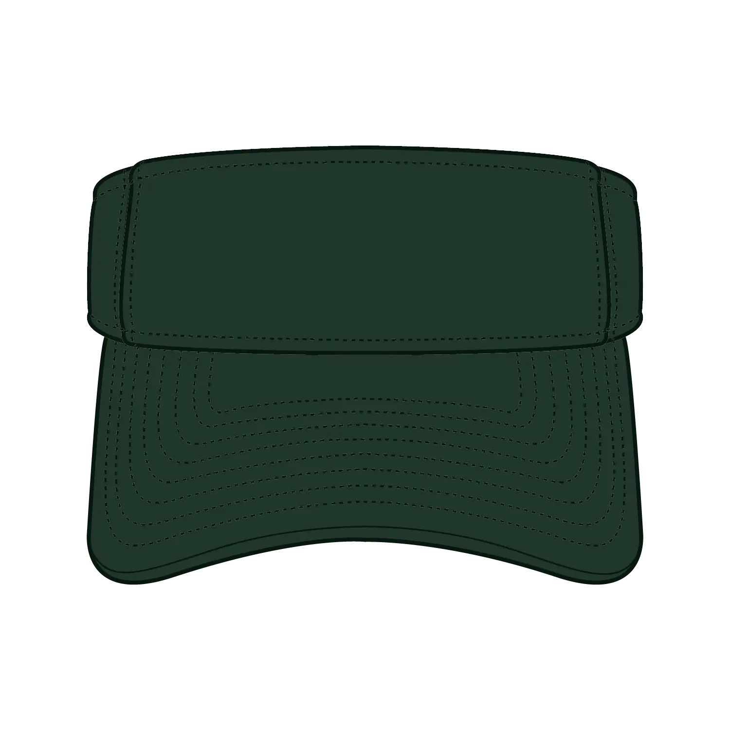 OTTO 15-279 ’OTTO Flex’ Fitted Sun Visor - Dk. Green - Dk. Green / 7 3/8’’ - 7 5/8’’