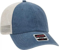 OTTO 15-280 Washed Pigment Dyed Cotton Twill 8 Rows Stitching Sun Visors - Khaki Navy - Khaki Navy / One Size Fits Most