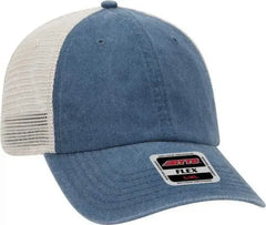OTTO 15-280 Washed Pigment Dyed Cotton Twill 8 Rows Stitching Sun Visors - Khaki Navy - Khaki Navy / One Size Fits Most