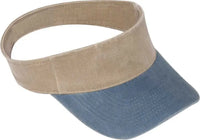 OTTO 15-280 Washed Pigment Dyed Cotton Twill 8 Rows Stitching Sun Visors - Navy Khaki - Navy Khaki / One Size Fits Most