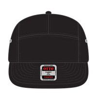 OTTO 151-1098 5 Panel Camper Cap - Black - Black / 6 1/2’’ - 7 5/8’’