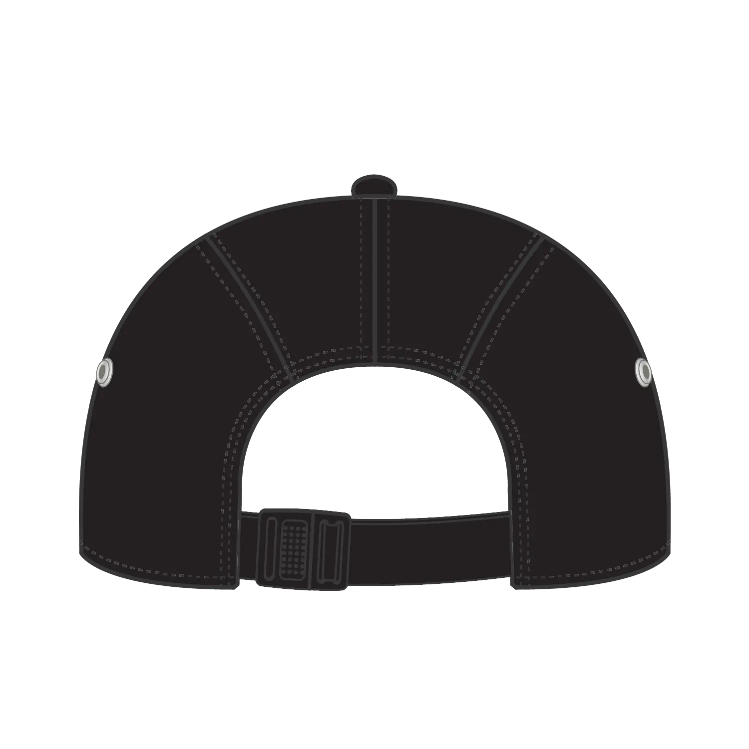 OTTO 151-1098 5 Panel Camper Cap - Black - Black / 6 1/2’’ - 7 5/8’’