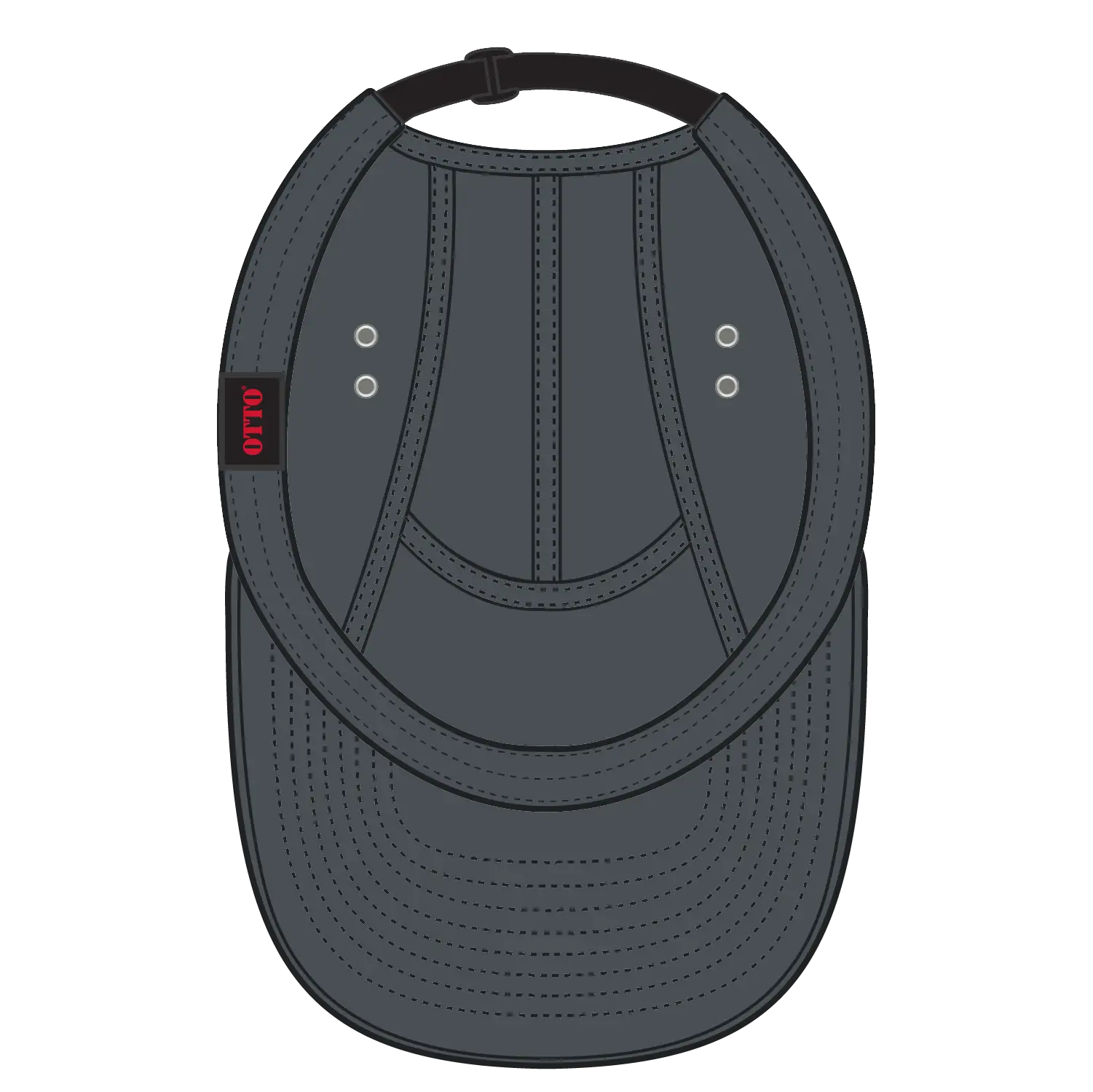 OTTO 151-1098 5 Panel Camper Cap - Char. Gray - Char. Gray / 6 1/2’’ - 7 5/8’’