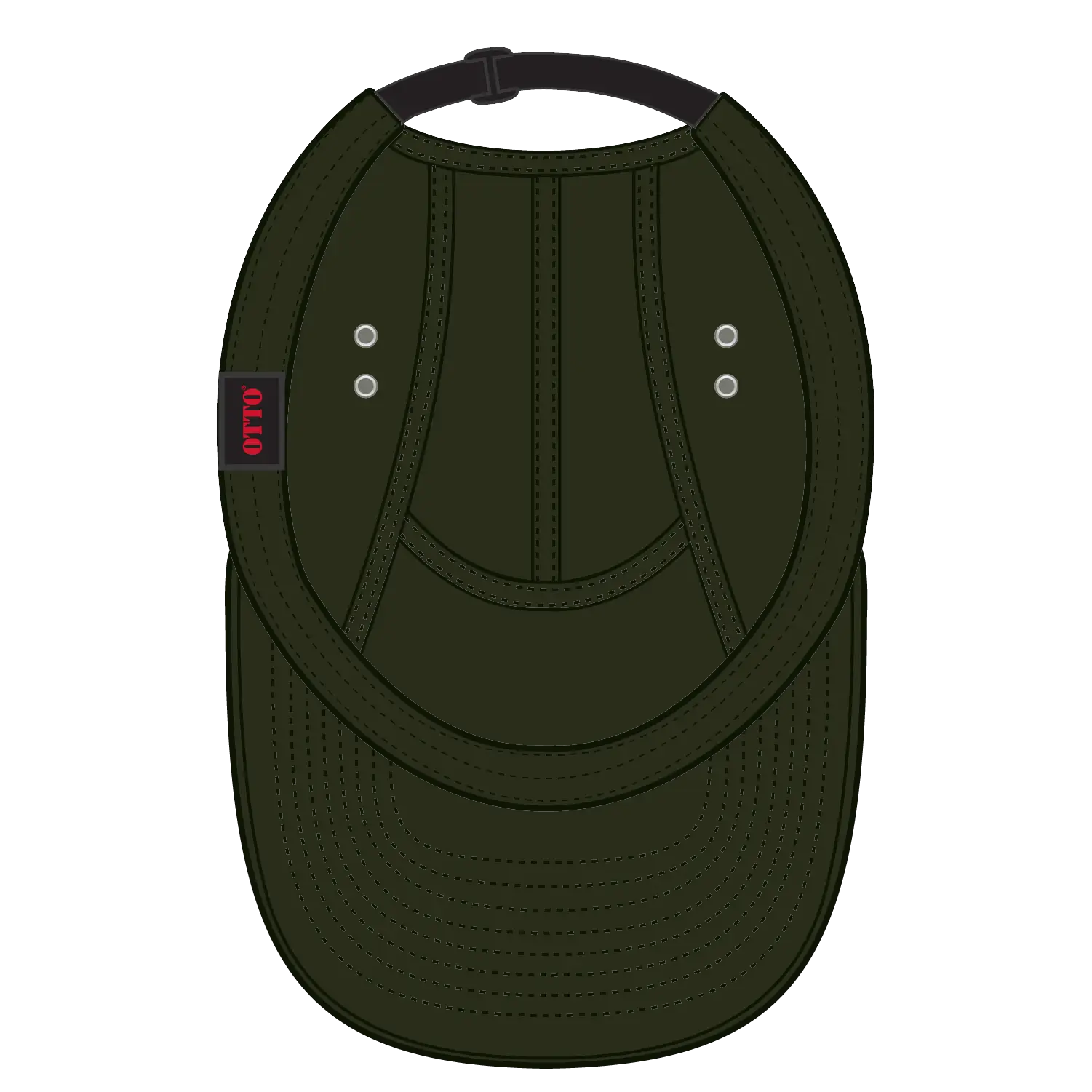 OTTO 151-1098 5 Panel Camper Cap - Dk. Ol. Green - Dk. Ol. Green / 6 1/2’’ - 7 5/8’’