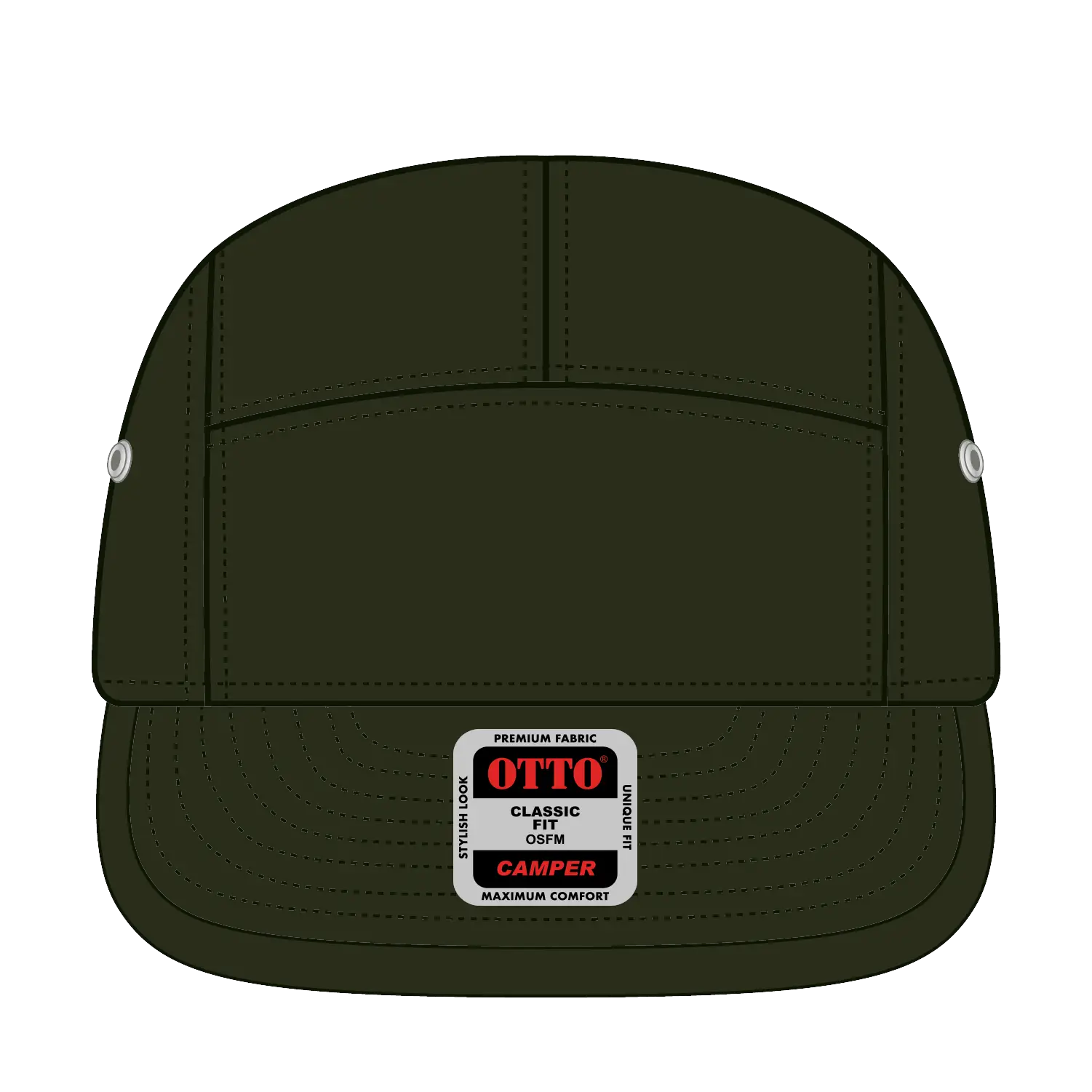 OTTO 151-1098 5 Panel Camper Cap - Dk. Ol. Green - Dk. Ol. Green / 6 1/2’’ - 7 5/8’’