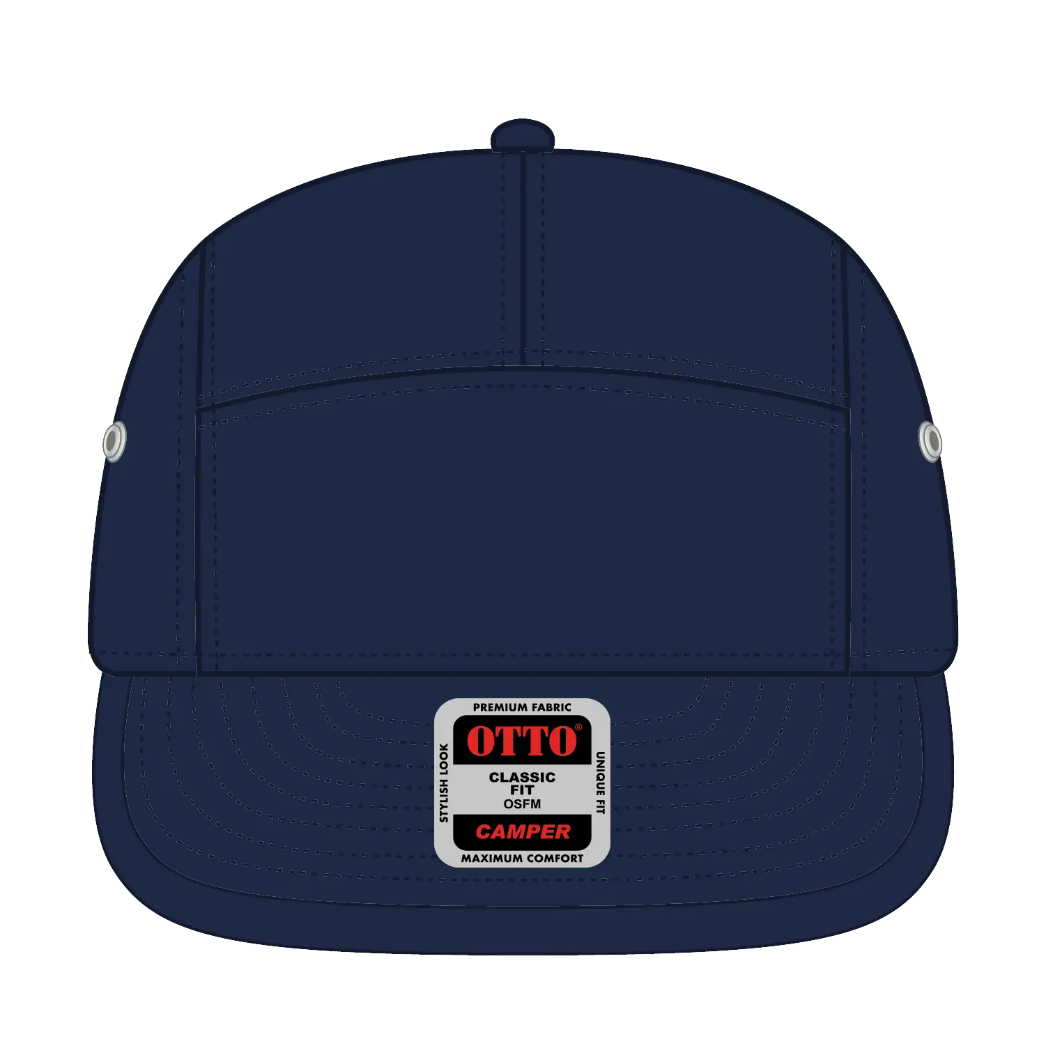 OTTO 151-1098 5 Panel Camper Cap - Navy - Navy / 6 1/2’’ - 7 5/8’’