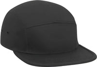 OTTO 151-1098 Superior Cotton Twill Square Flat Visor w/ Binding Trim 5 Panel Camper Hat - Black - Black / One Size
