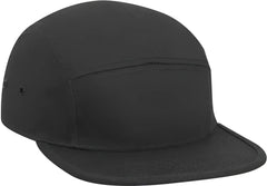 OTTO 151-1098 Superior Cotton Twill Square Flat Visor w/ Binding Trim 5 Panel Camper Hat - Black - Black / One Size