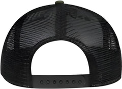 OTTO 153-1120 OTTO Snap Camouflage 6 Panel Mid Profile Mesh Back Trucker Snapback Cap - Dark Green Brown Black - Forest