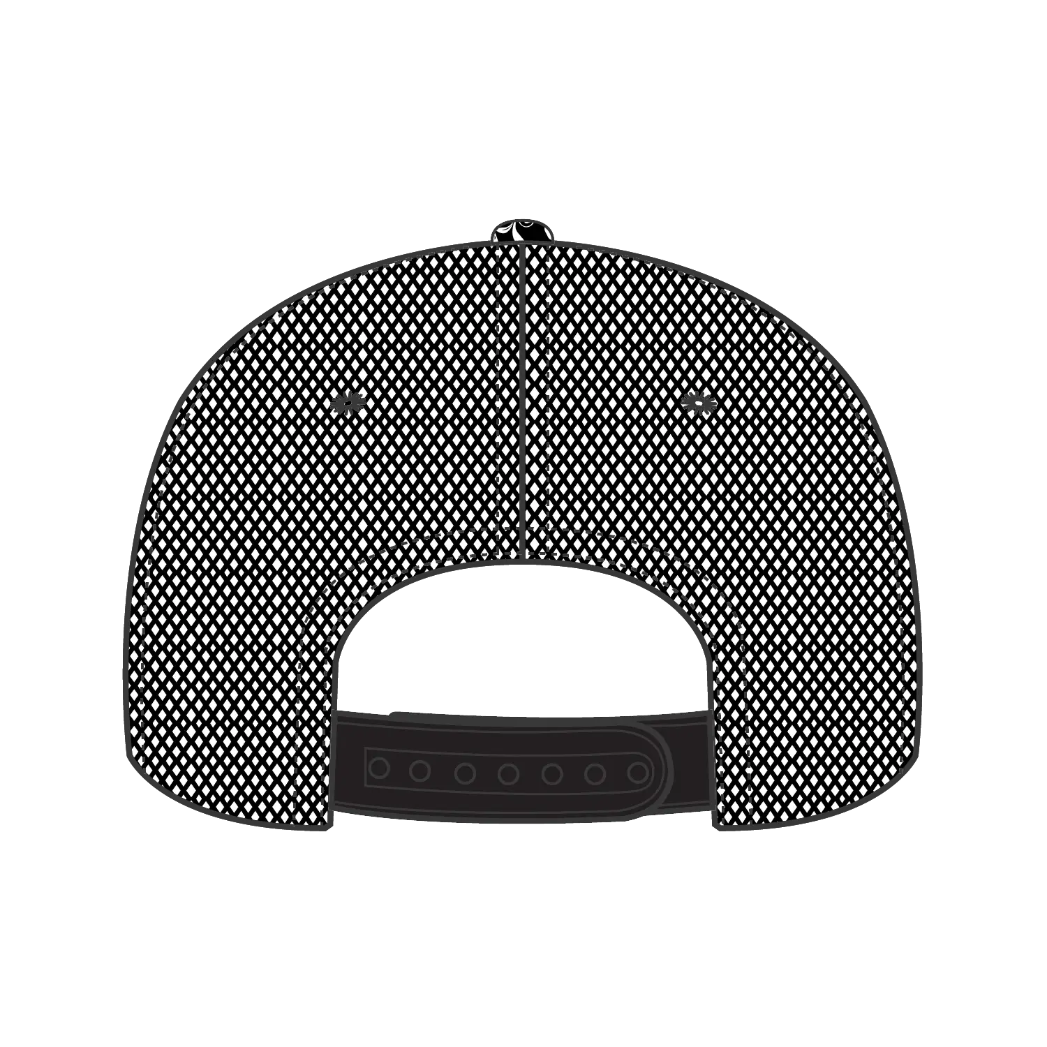 OTTO 154-1124 ’OTTO Snap’ 5 Panel Pro Style Mesh Back Trucker Snapback Cap - Design002/Blk/Blk - Design002/Blk/Blk / 6
