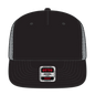 OTTO 154-1124 ’OTTO Snap’ 5 Panel Pro Style Mesh Back Trucker Snapback Cap - Blk/Blk/Ch.Gry - Blk/Blk/Ch.Gry / 6 1/2’’