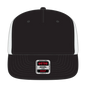 OTTO 154-1124 ’OTTO Snap’ 5 Panel Pro Style Mesh Back Trucker Snapback Cap - Blk/Blk/Wht - Blk/Blk/Wht / 6 1/2’’ - 7