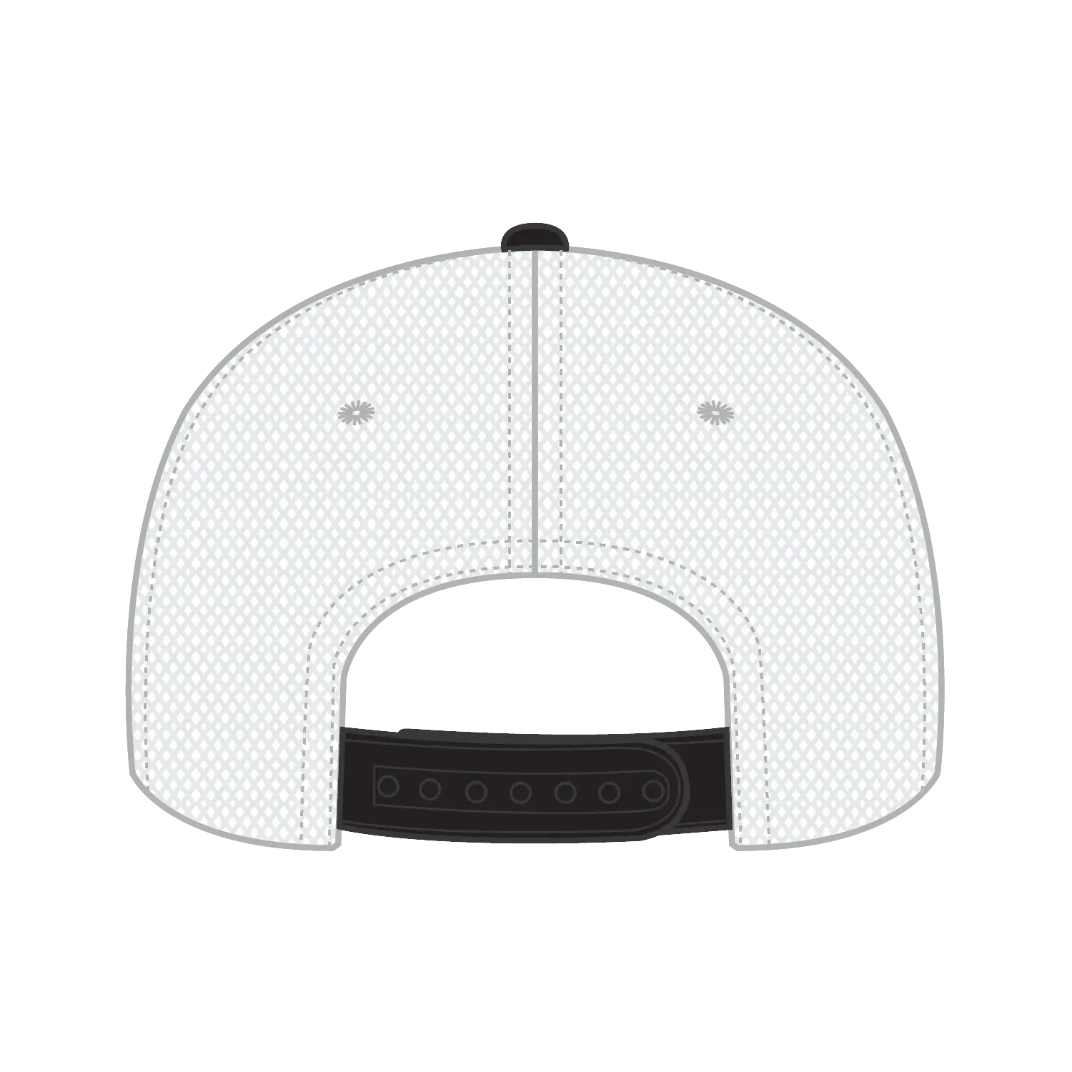 OTTO 154-1124 ’OTTO Snap’ 5 Panel Pro Style Mesh Back Trucker Snapback Cap - Blk/Blk/Wht - Blk/Blk/Wht / 6 1/2’’ - 7