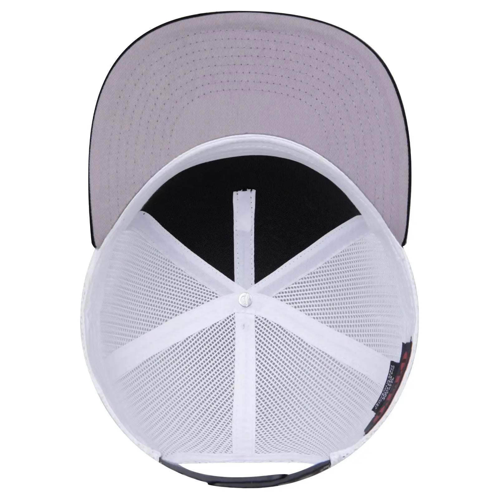 OTTO 154-1124 ’OTTO Snap’ 5 Panel Pro Style Mesh Back Trucker Snapback Cap - Blk/Blk/Wht - Blk/Blk/Wht / 6 1/2’’ - 7