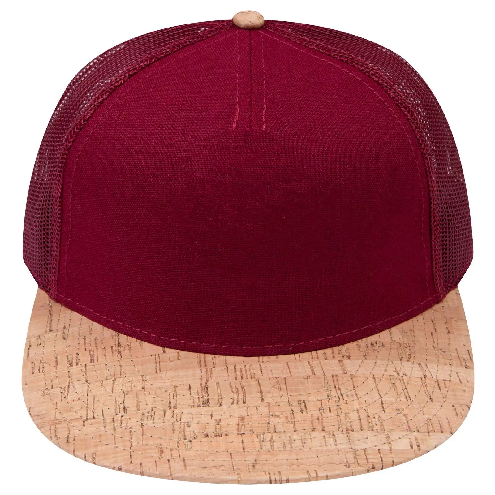 OTTO 154-1174 ’OTTO Snap’ 5 Panel Pro Style Mesh Back Trucker Snapback Cap - Cork/Bg Mrn - Cork/Bg Mrn / 7 3/8’’ - 7