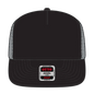 OTTO 154-1174 ’OTTO Snap’ 5 Panel Pro Style Mesh Back Trucker Snapback Cap - Blk/Blk/Ch.Gry - Blk/Blk/Ch.Gry / 7 3/8’’