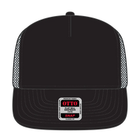 OTTO 154-1174 ’OTTO Snap’ 5 Panel Pro Style Mesh Back Trucker Snapback Cap - Blk/Blk/Ch.Gry - Blk/Blk/Ch.Gry / 7 3/8’’