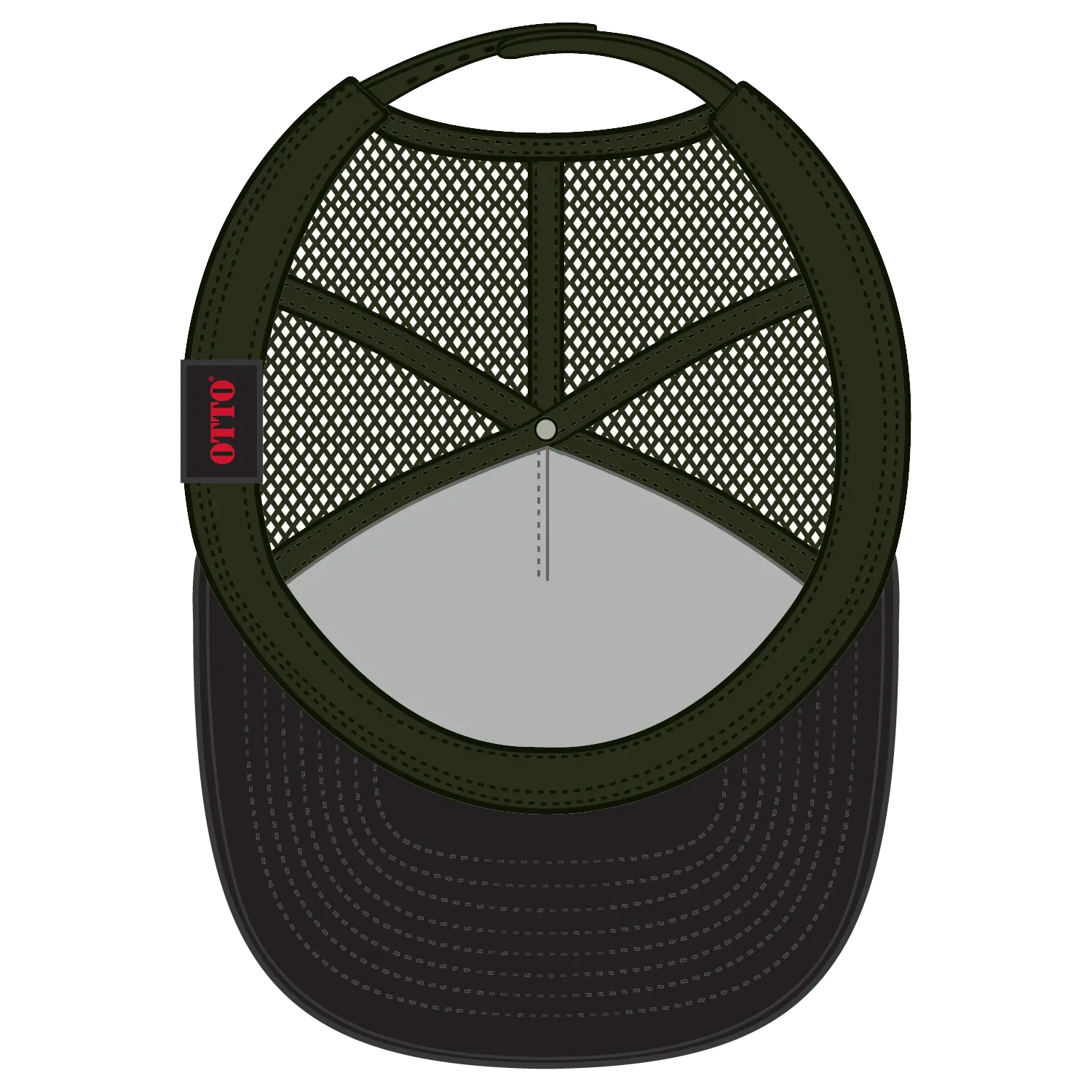 OTTO 154-1174 ’OTTO Snap’ 5 Panel Pro Style Mesh Back Trucker Snapback Cap - Cork/Ml Grn - Cork/Ml Grn / 7 3/8’’ - 7