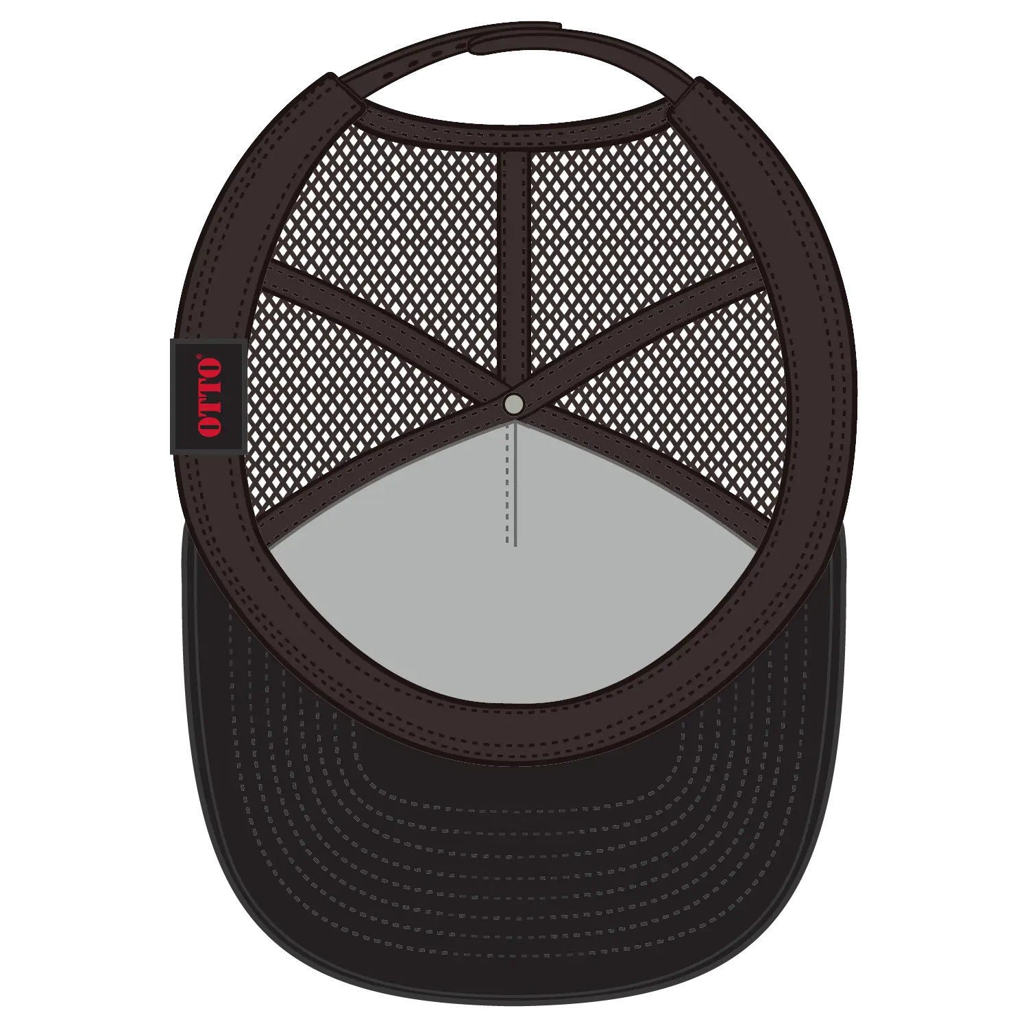 OTTO 154-1174 ’OTTO Snap’ 5 Panel Pro Style Mesh Back Trucker Snapback Cap - Brn/Crk/Brn - Brn/Crk/Brn / 7 3/8’’ - 7