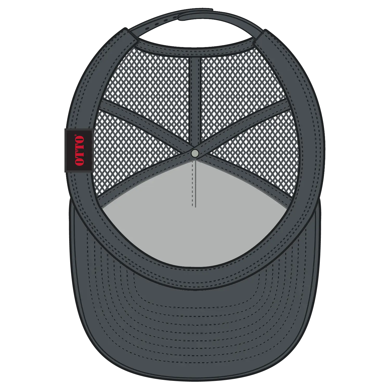 OTTO 154-1174 ’OTTO Snap’ 5 Panel Pro Style Mesh Back Trucker Snapback Cap - Char. Gray/Cork/Char. Gray - Char.