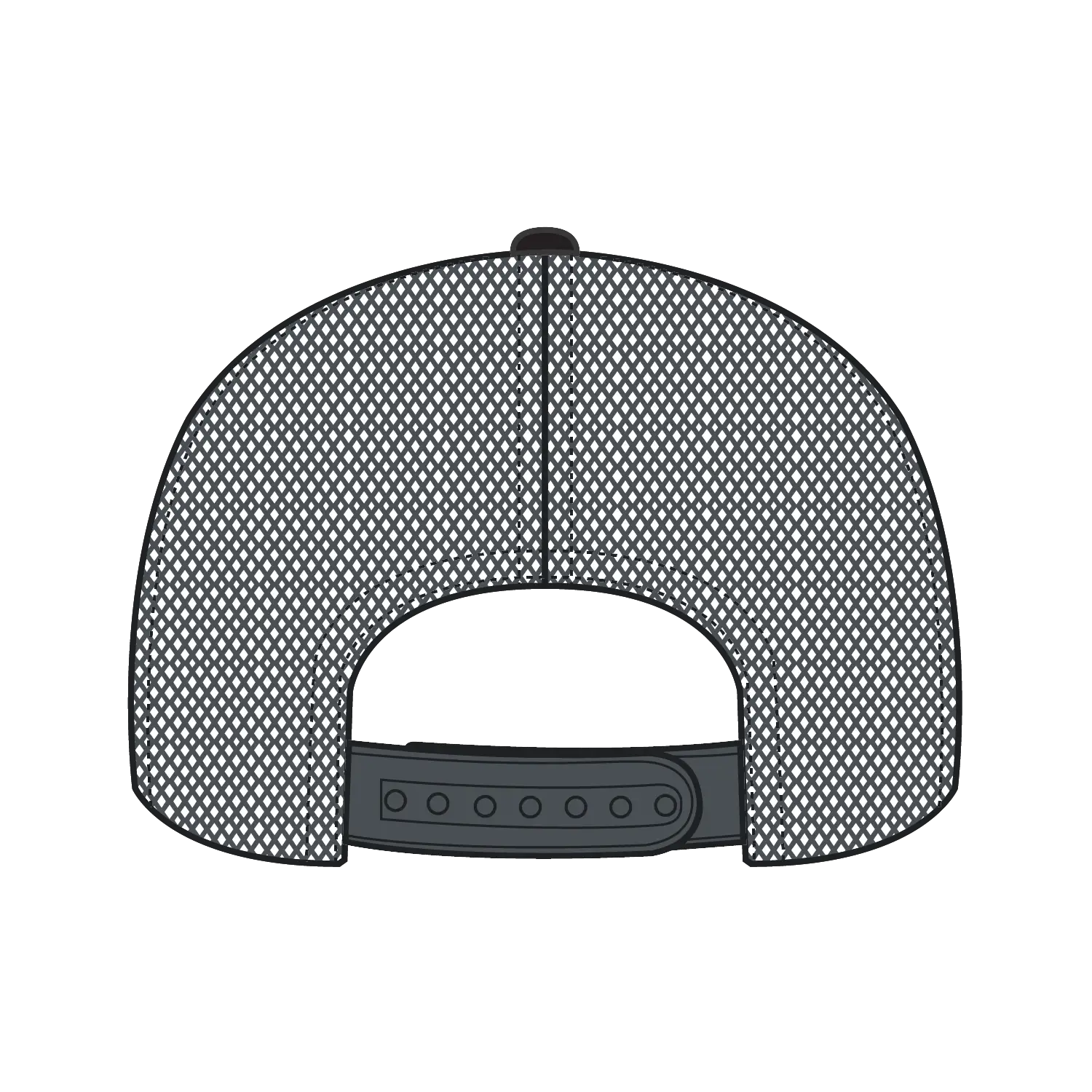 OTTO 154-1174 ’OTTO Snap’ 5 Panel Pro Style Mesh Back Trucker Snapback Cap - Blk/Blk/Ch.Gry - Blk/Blk/Ch.Gry / 7 3/8’’