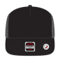 OTTO 154-1174 ’OTTO Snap’ 5 Panel Pro Style Mesh Back Trucker Snapback Cap - Black - Black / 7 3/8’’ - 7 5/8’’