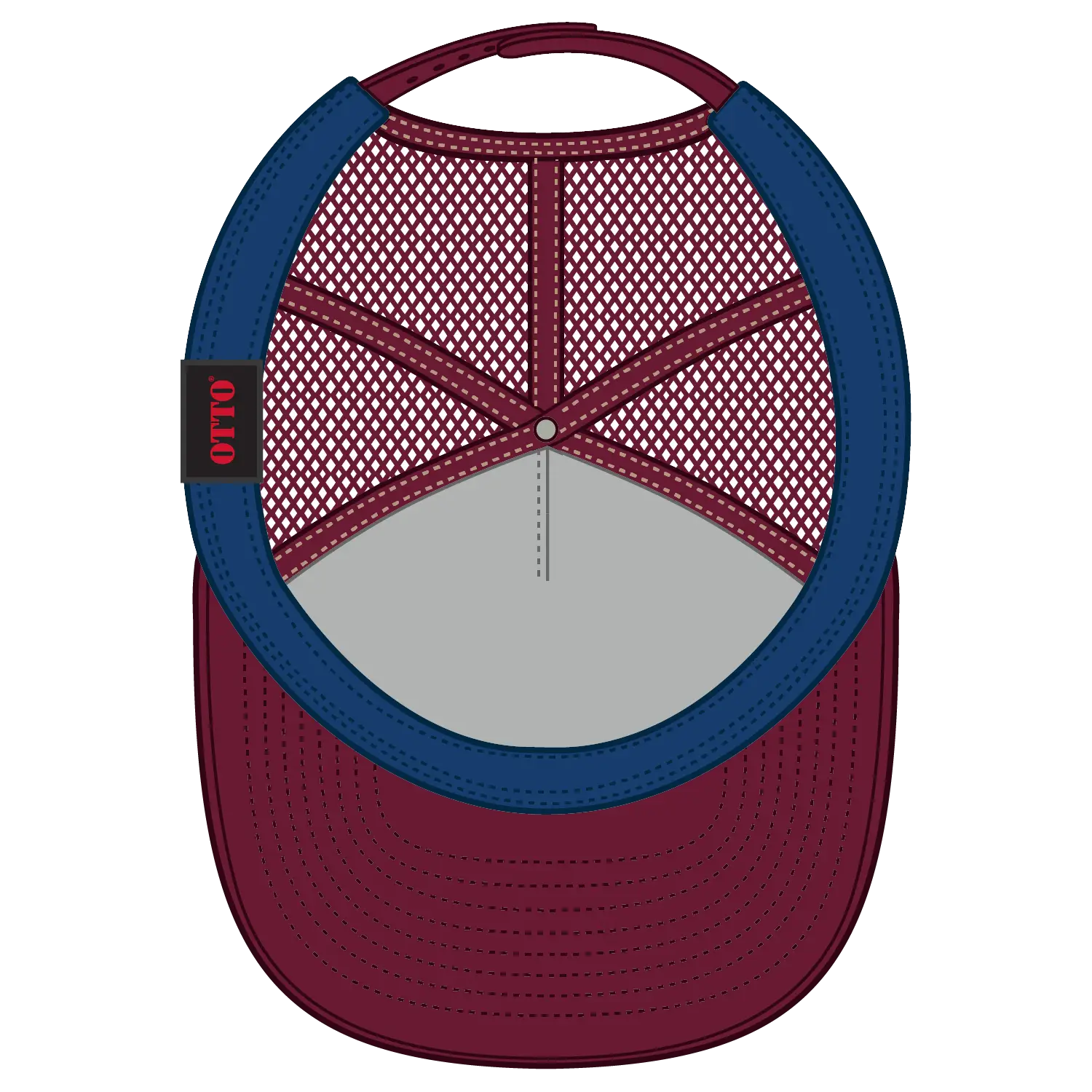 OTTO 154-1174 ’OTTO Snap’ 5 Panel Pro Style Mesh Back Trucker Snapback Cap - Bg Mrn/Crk/Bg Mrn - Bg Mrn/Crk/Bg Mrn / 7