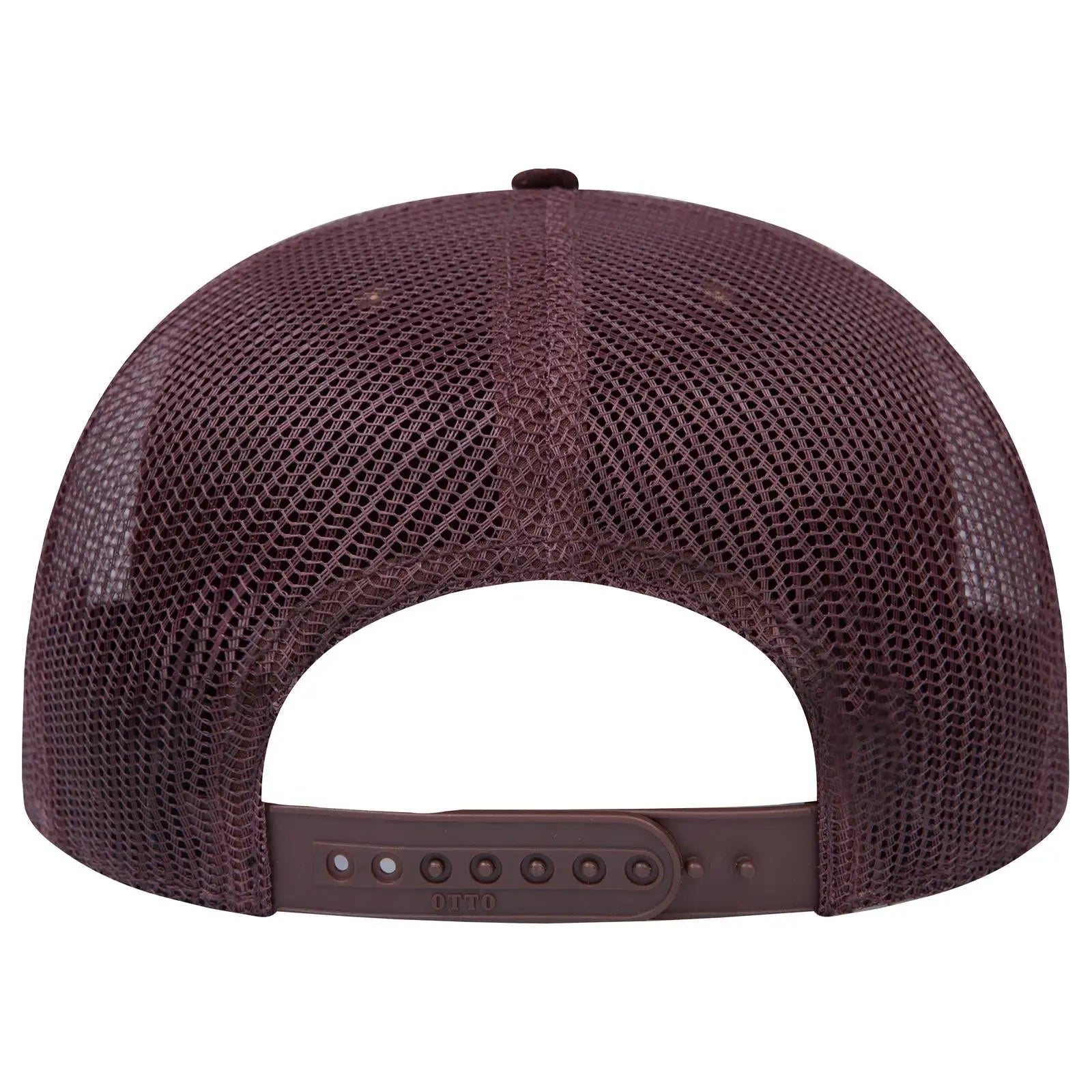 OTTO 154-1174 ’OTTO Snap’ 5 Panel Pro Style Mesh Back Trucker Snapback Cap - D.Brn/Cork/D.Brn - D.Brn/Cork/D.Brn / 7