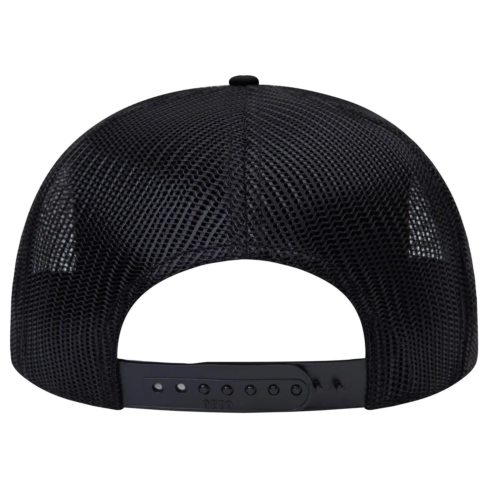 OTTO 154-1174 ’OTTO Snap’ 5 Panel Pro Style Mesh Back Trucker Snapback Cap - Black - Black / 7 3/8’’ - 7 5/8’’