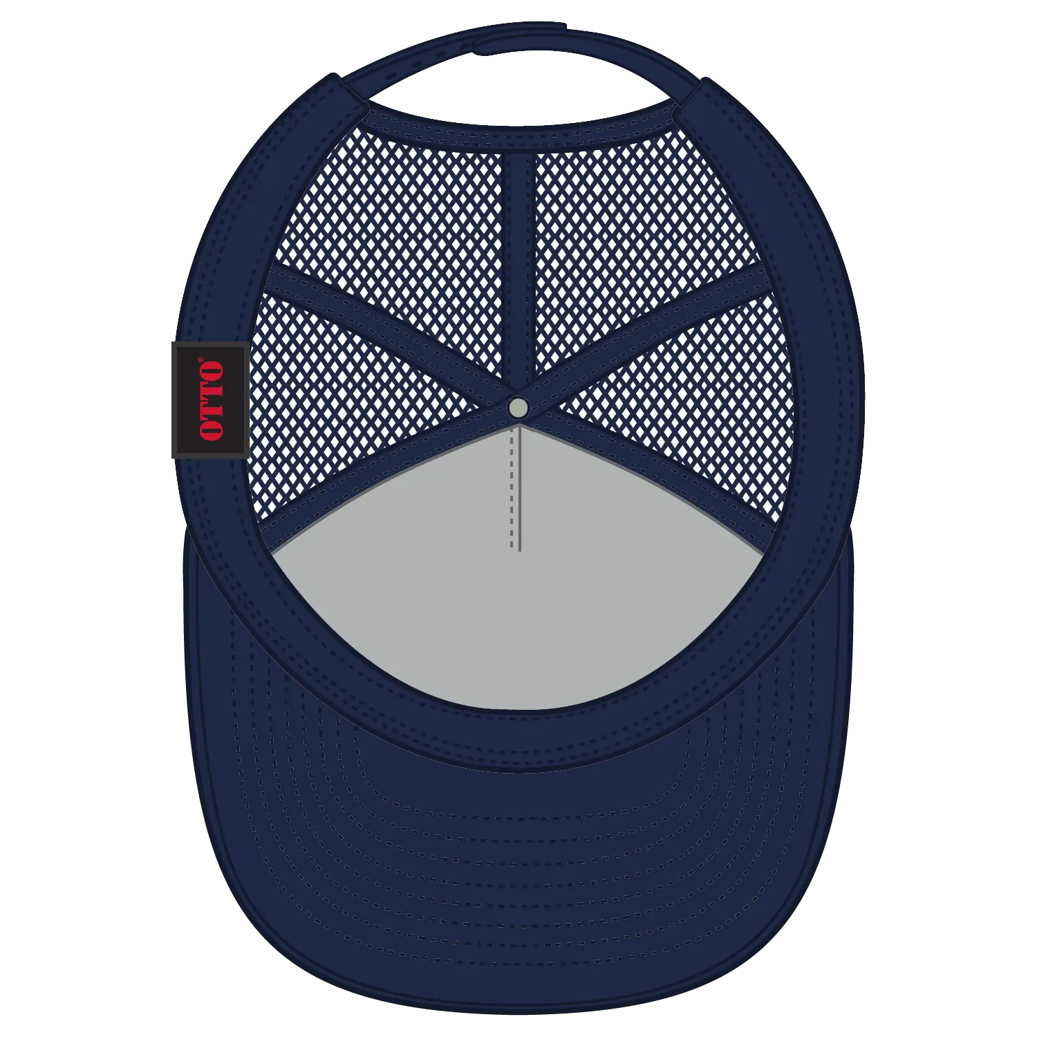 OTTO 154-1174 ’OTTO Snap’ 5 Panel Pro Style Mesh Back Trucker Snapback Cap - Nvy/Cork/Nvy - Nvy/Cork/Nvy / 7 3/8’’ - 7