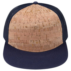 OTTO 154-1174 ’OTTO Snap’ 5 Panel Pro Style Mesh Back Trucker Snapback Cap - Nvy/Cork/Nvy - Nvy/Cork/Nvy / 7 3/8’’ - 7