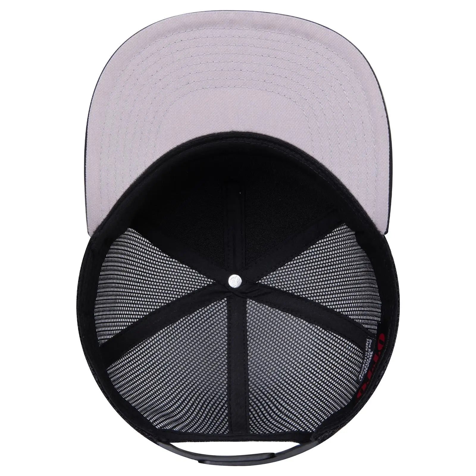 OTTO 154-1174 ’OTTO Snap’ 5 Panel Pro Style Mesh Back Trucker Snapback Cap - Black - Black / 7 3/8’’ - 7 5/8’’