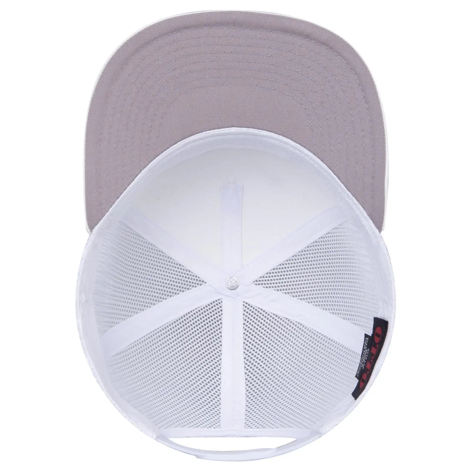 OTTO 154-1174 ’OTTO Snap’ 5 Panel Pro Style Mesh Back Trucker Snapback Cap - White - White / 7 3/8’’ - 7 5/8’’