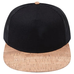 OTTO 154-1174 ’OTTO Snap’ 5 Panel Pro Style Mesh Back Trucker Snapback Cap - Cork/Blk - Cork/Blk / 7 3/8’’ - 7 5/8’’