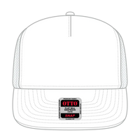 OTTO 154-1174 ’OTTO Snap’ 5 Panel Pro Style Mesh Back Trucker Snapback Cap - White - White / 7 3/8’’ - 7 5/8’’