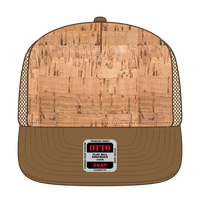 OTTO 154-1174 ’OTTO Snap’ 5 Panel Pro Style Mesh Back Trucker Snapback Cap - Cy Brn/Crk/Cy Brn - Cy Brn/Crk/Cy Brn / 7