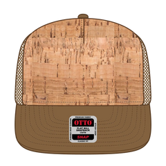 OTTO 154-1174 ’OTTO Snap’ 5 Panel Pro Style Mesh Back Trucker Snapback Cap - Cy Brn/Crk/Cy Brn - Cy Brn/Crk/Cy Brn / 7