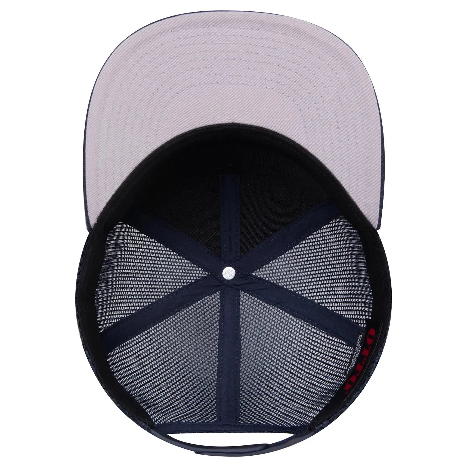 OTTO 154-1174 ’OTTO Snap’ 5 Panel Pro Style Mesh Back Trucker Snapback Cap - Navy - Navy / 7 3/8’’ - 7 5/8’’