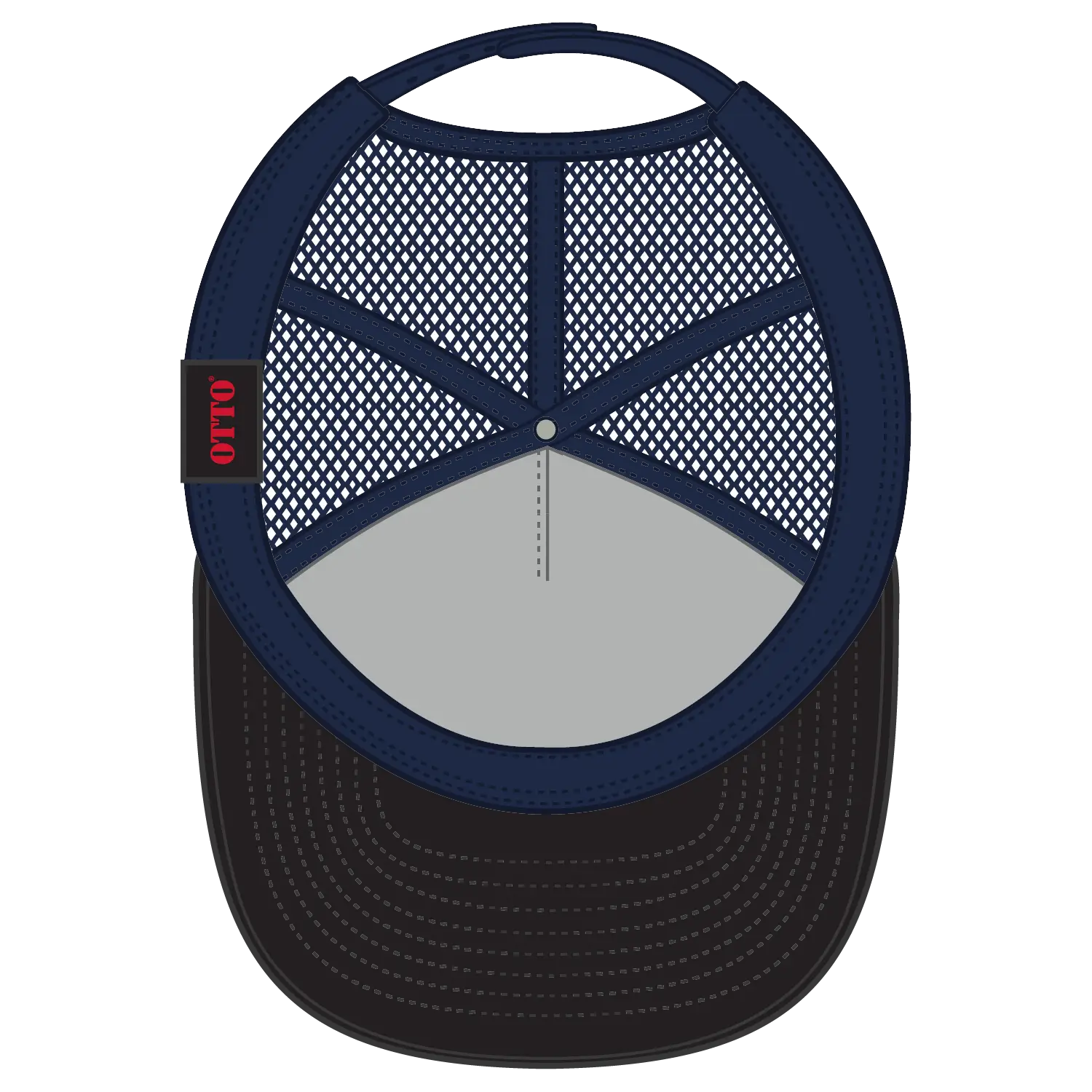 OTTO 154-1174 ’OTTO Snap’ 5 Panel Pro Style Mesh Back Trucker Snapback Cap - Nvy/Cork/Nvy - Nvy/Cork/Nvy / 7 3/8’’ - 7