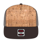 OTTO 154-1174 ’OTTO Snap’ 5 Panel Pro Style Mesh Back Trucker Snapback Cap - D.Brn/Cork/D.Brn - D.Brn/Cork/D.Brn / 7