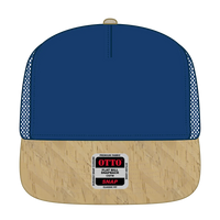 OTTO 154-1174 ’OTTO Snap’ 5 Panel Pro Style Mesh Back Trucker Snapback Cap - Cork/Ryl - Cork/Ryl / 7 3/8’’ - 7 5/8’’